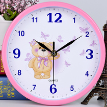 Cartoon wall clock mute bedroom living room hanging table cute clock childrens room clock home creative decoration hanging wall