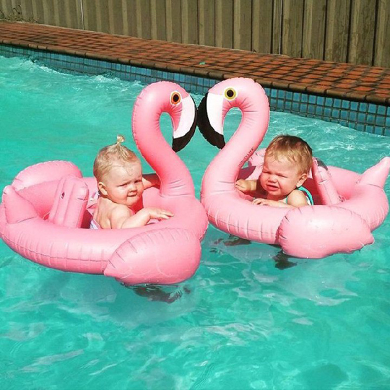 Flamingo trẻ em bơi vòng dày bé ghế bé con inflatable ghế cậu bé cô gái 1-3-6 tuổi phao tay intex