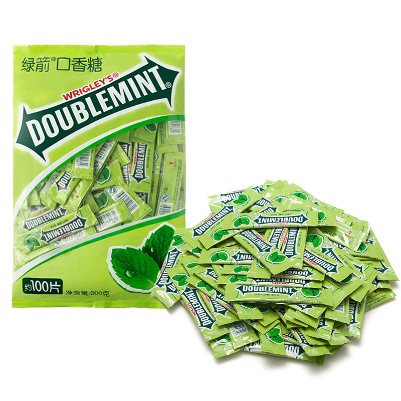 Green arrow chewing gum 100 mint flavor 300g bag independent catering front desk snack