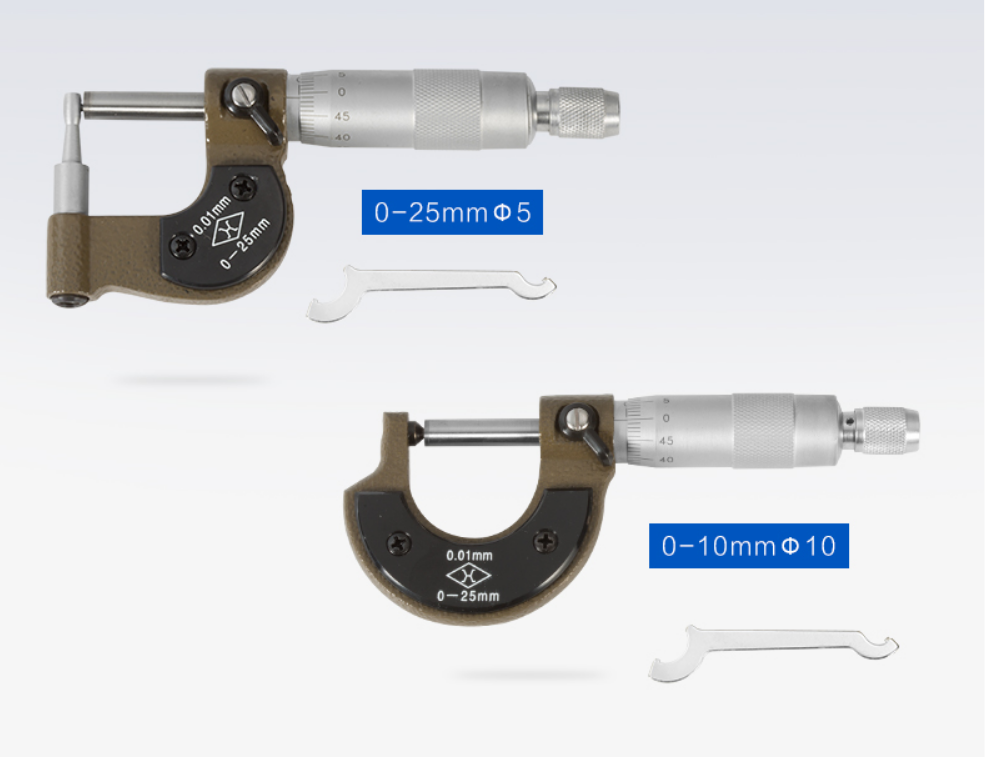 Upper thickness micrometer 0-25mm single ball head wall thickness micrometer measuring tube outer diameter wall thickness micrometer