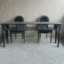American single double three simple retro old gray nail table and chair nail table can be customized