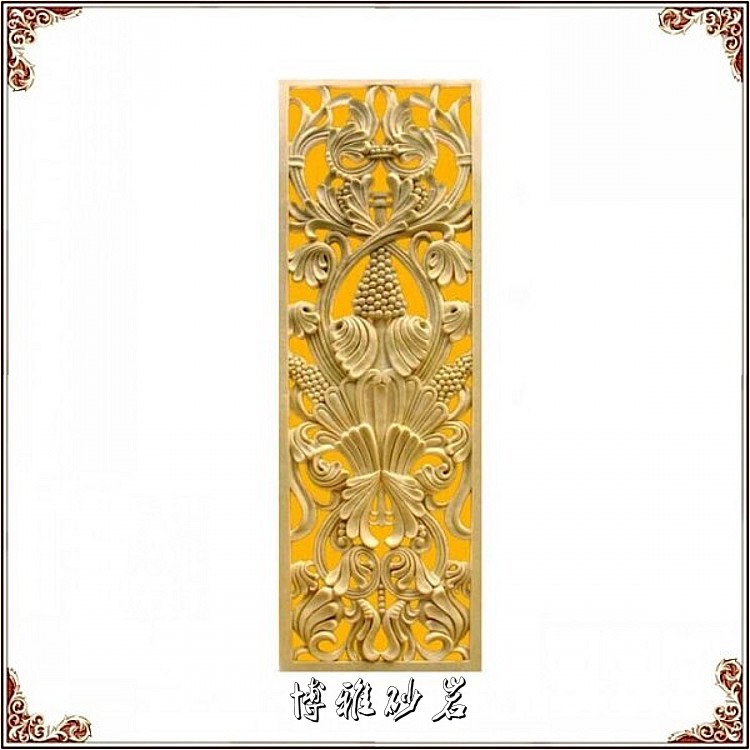 Boya sandstone European relief iron flower hollow board art background wall painting sculpture Hotel villa club decoration