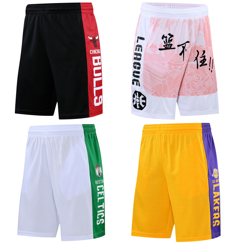 Bull basketball pants over knee shorts men's pants gym running five-pants casual training pants ice wire five-pants
