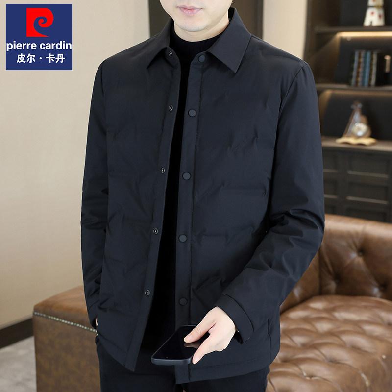 Pierre Cardin, гусиный пух, новинка зимы 2025, новый мужской легкий пуховик, деловая повседневная одежда для папы, высококачественная куртка