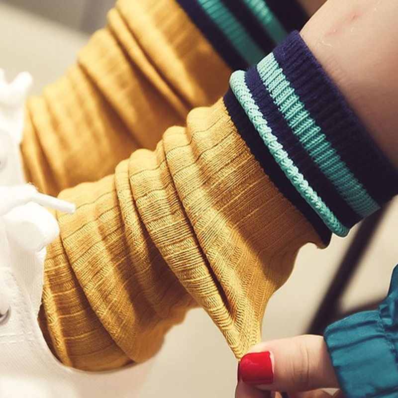 Bubble Socks Pure Cotton Korean version parenting Sox Japanese family Long cylinder Spring Summer Festival College Wind knit striped Sox children