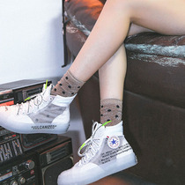 3 Double Korean socks women socks Korean version of the silver bright yarn dui dui wa Japanese dot wild stockings tide