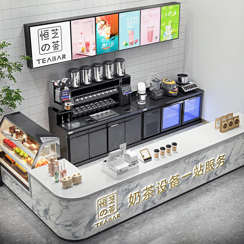 Hengzhi milk tea shop equipment full set of milk tea operation table water bar work table milk tea machine commercial stainless steel water bar