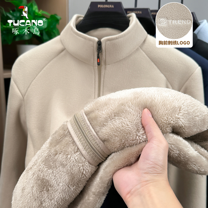 Woodpecker Fleece Zipper Sweatshirt for Men and Women, Fleece-Lined, Thickened, Warm Cardigan Jacket, New Winter Men's Top Woodpecker Fleece Zipper Sweatshirt for Men and Women, Fleece-Lined, Thickened, Warm Cardigan Jacket, New Winter Men's Top