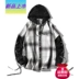 Áo len hai mảnh kẻ sọc Nhật Bản áo len nam mập lỏng cộng với kích thước giản dị Áo hoodie Hàn Quốc - Thể thao lông cừu / jumper Thể thao lông cừu / jumper