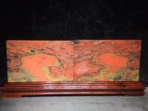 Guilin Longsheng chicken blood jade rough stone pair Xiong Da Xiong Er Rivers Lakes and Seas weighs 13.5 kilograms