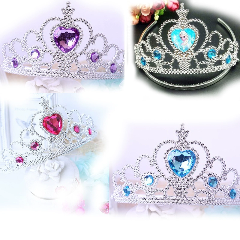 Mũ lưỡi trai trẻ em Công chúa tuyết đông lạnh Aisha Công chúa Vương miện Cô gái headband Công chúa Công chúa Đầu ma thuật Cây đũa phép cột tóc cho bé gái