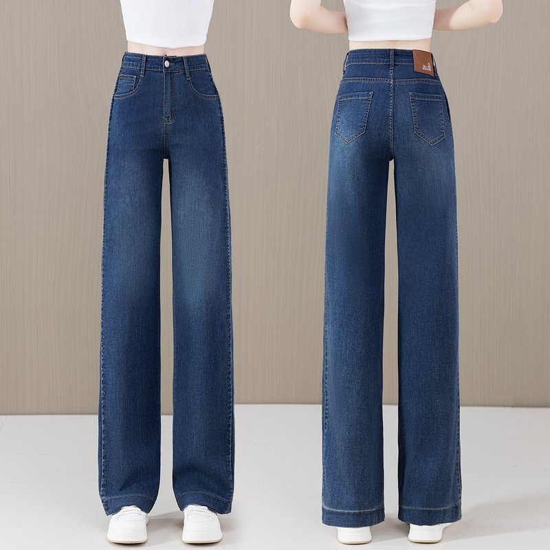 Straight-Leg Jeans for Women, Summer 2026 New Thin Style, Cropped Pants, High-Waisted Narrow Wide-Leg Pants, Ultra-Thin Cropped Pants for Women