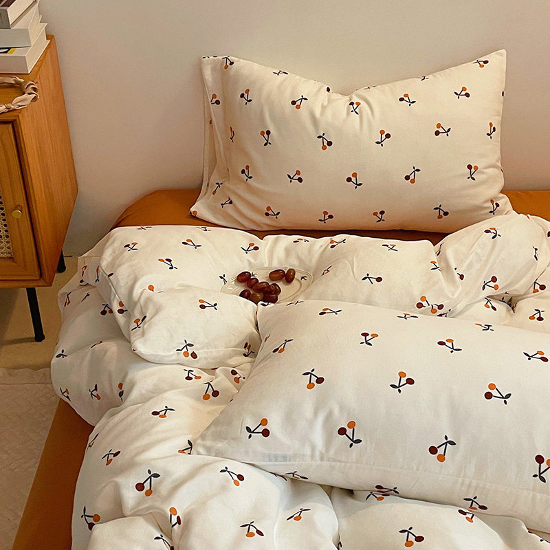 High-end all-cotton double layer yarn four sets 100 pure cotton jacquard gauze bed kit spring day light luxury high level