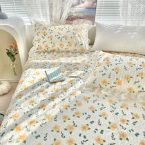 Summer Korean-style small broken flower bed skirt Latex Cool Mat three-piece Teenage Girl Hearts Lace Air Conditioning Soft Mat machine washable