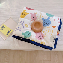 Childrens machine washable pure cotton summer cool by cartoon Pooh bear full cotton baby baby soy fiber cool air conditioning quilt