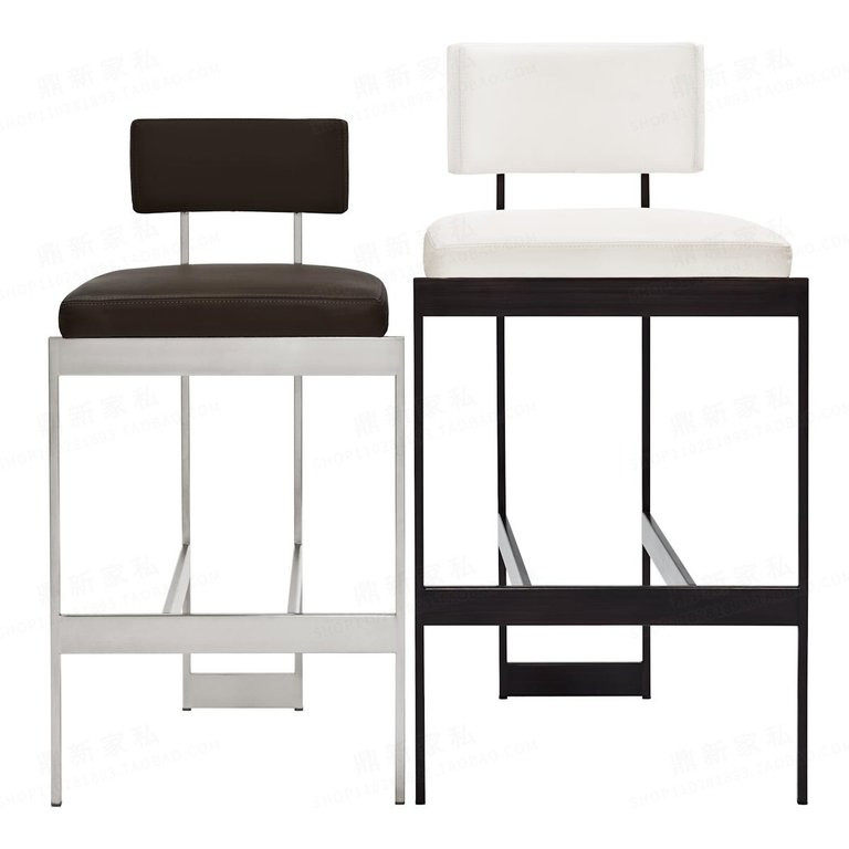 Modern minimalist stainless steel metal bar chair cafe bar chair personality designer front desk bar stool bar chair
