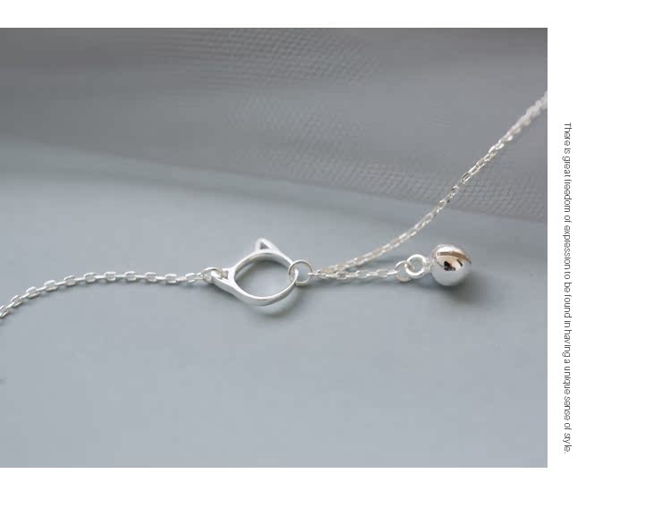 S925 sterling bạc dễ thương mèo con vòng chân chuông mặt dây sinh viên cô gái trái tim mềm em gái tươi sinh nhật món quà nữ lắc chân nữ phong thủy