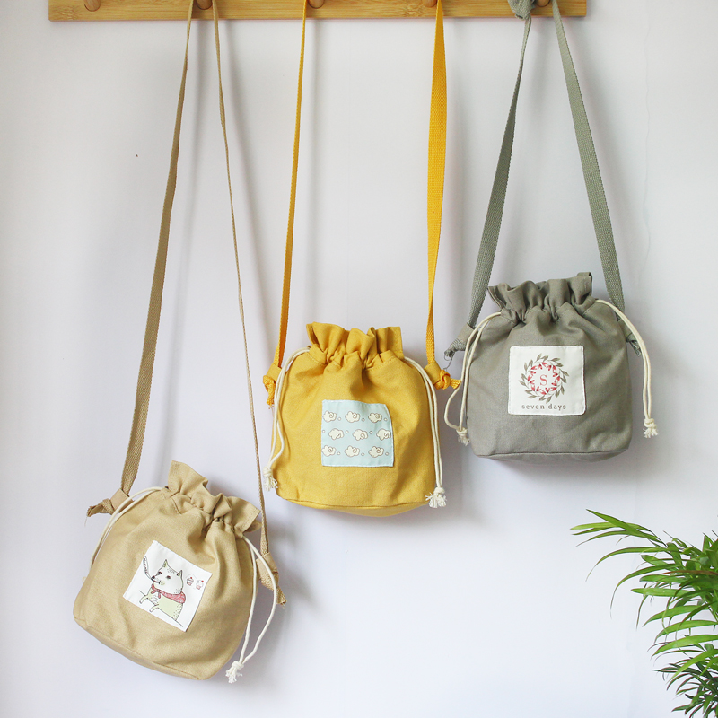 Korean students bag bag of girls slope 2022 new bucket pack to include summer cute bag wallet