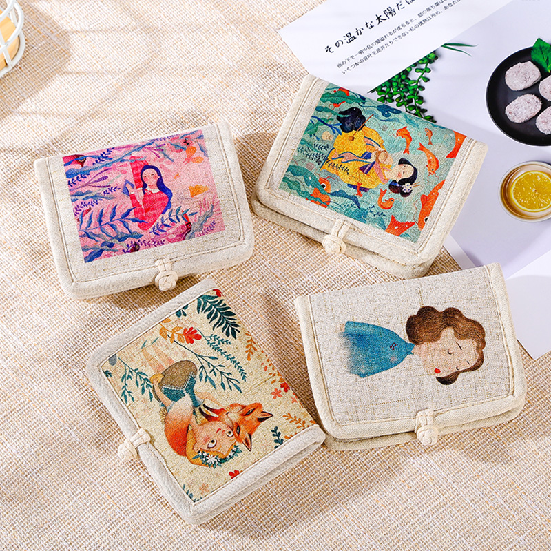 Cute Canvas Wallet Woman short Fold Card Packs Students 2022 New Korean Teenage Girl Personality Brief About Zero Wallet