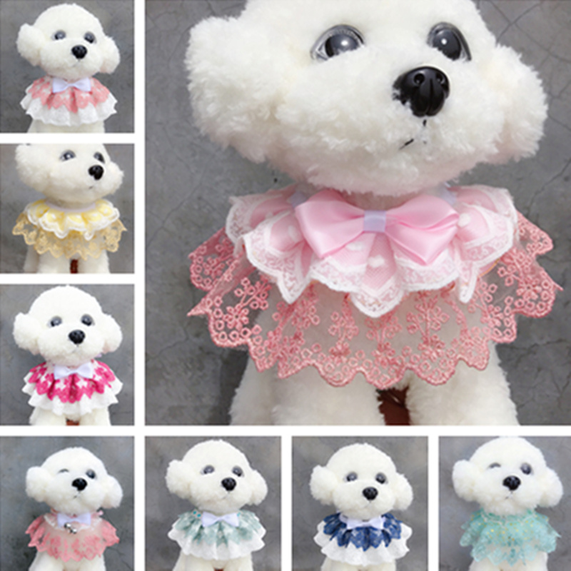 Dog Triangle Pet Lace Saliva Cat Teddy Scarf Cuter than Bear Princess Tulle Neck Bib