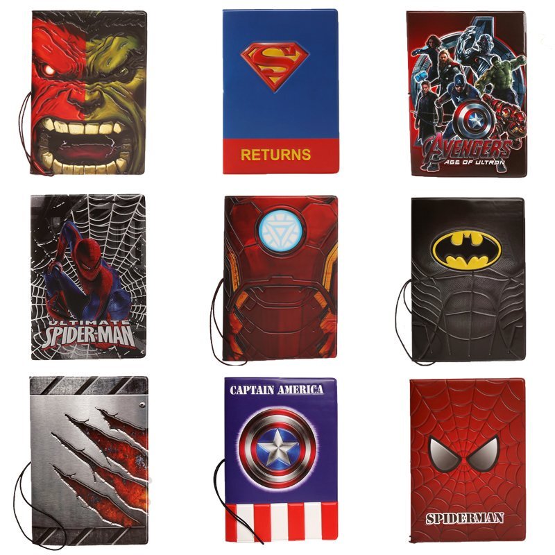 Weiman Superhero Cartoon Passport Cover Iron Man Batman Spiderman Passport Holder Creative 3D Id Bag