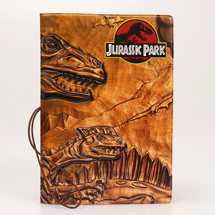 Jurassic Park Dinosaur Passport Holder Fashion Personality Passport Bag Cartoon Retro Document Card Holder Travel Passport Holder