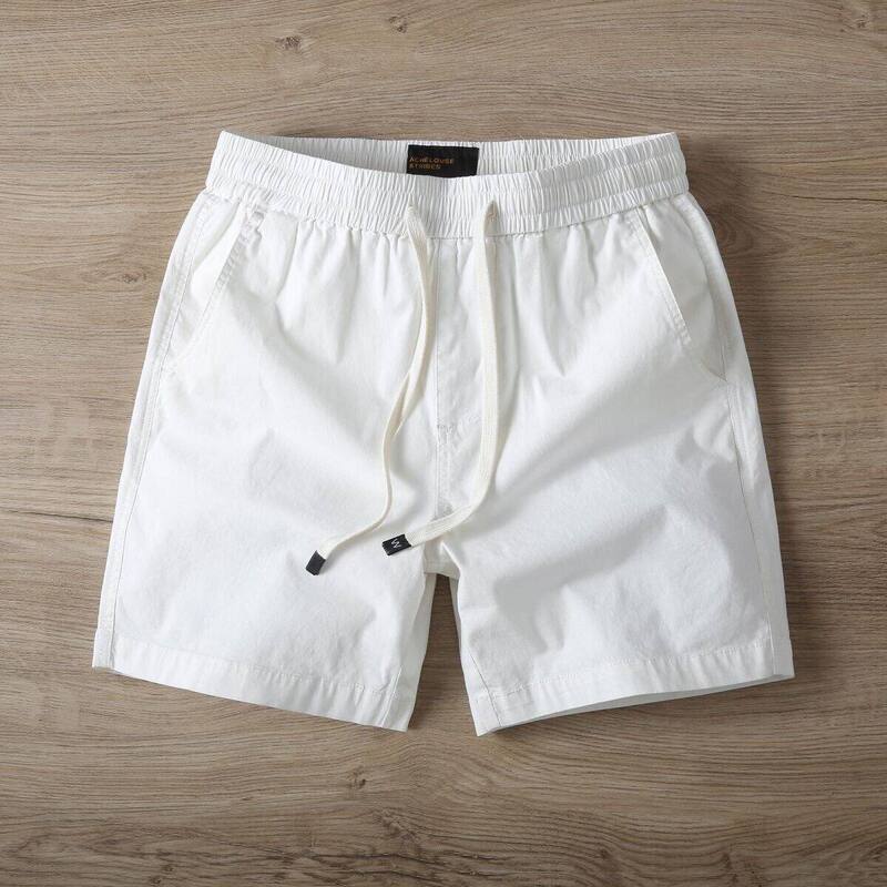 Summer New Style Knee-Length Pure Cotton Shorts for Men, American Casual Trendy Elastic Sports Beach Shorts Summer New Style Knee-Length Pure Cotton Shorts for Men, American Casual Trendy Elastic Sports Beach Shorts