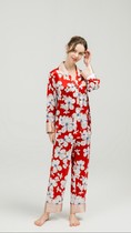 Suzhou Silk Real Silk Sleepwear Lady High Quality Comfort Mulberry Silk Long Sleeve Long Pants Home Conserved Suit Spring Autumn Season