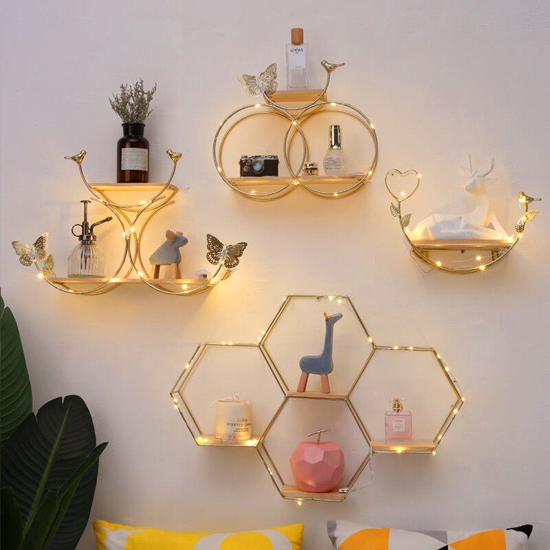 Table Wall Decoration Light Lavish Wall Decoration Hanging Accessories Background Wall Frame Ins Wind Wall Clothing Shop Pendant Shelve
