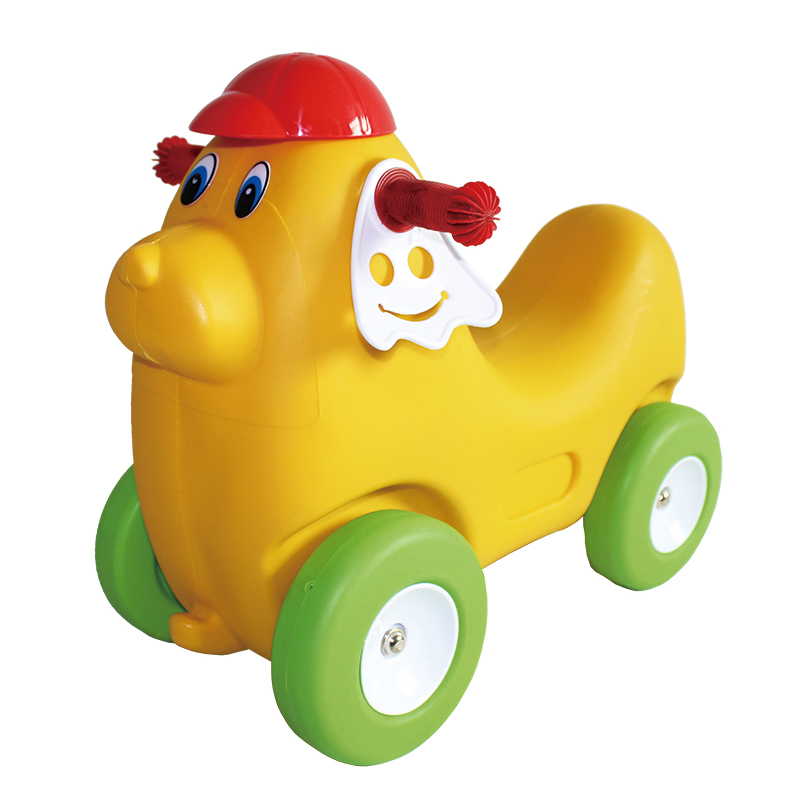 Multi-functional dual-use rocking horse kindergarten scooter Mimi dog plastic children's toy car animal four-wheel tackle