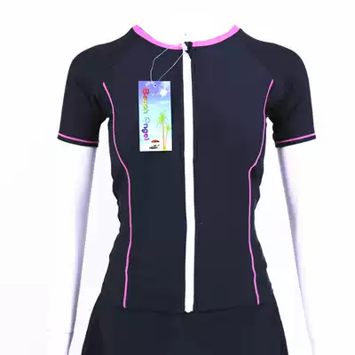 Wetsuit Women's two-piece half-sleeved zipper snorkeling suit Jellyfish suit Sunscreen swimming surfing suit with chest pad