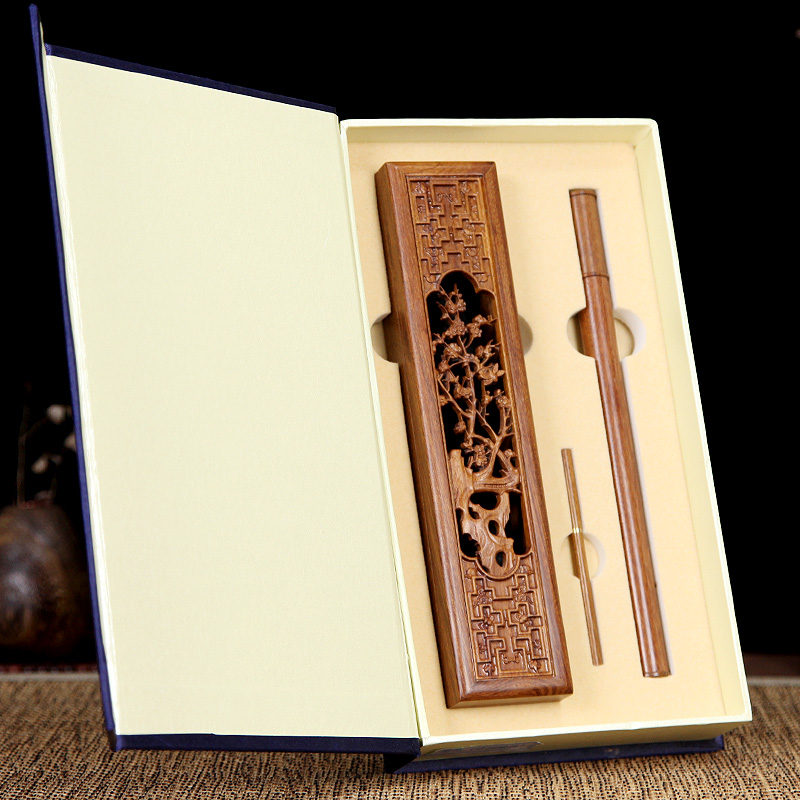 Red Wood Quality Incense Box Sleeper Oven Sour Branches Wood Sandalwood Sandalwood Stove Line Incense Stove Melan Bamboo Chamomile Smoked Incense Stove Line Incense Case Joss Box-Taobao