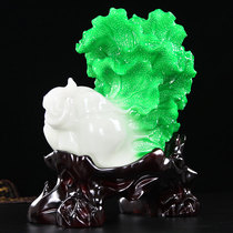 Living room TV cabinet handicraft resin opening gift jade cabbage wine cabinet decoration home furnishings