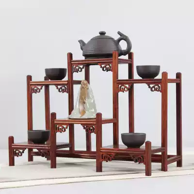 Mahogany Chinese teapot rack red sour branch Xiaobo ancient shelf solid wood quality dobaoge tea Shelf shelf display rack