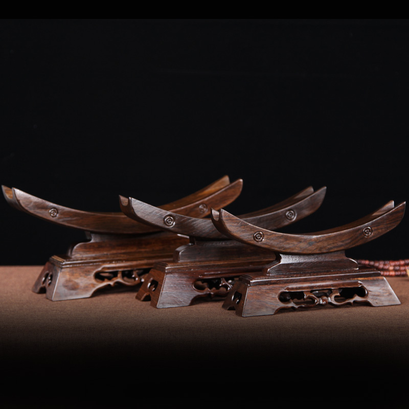 Mahogany carving crafts decoration base shelf base Solid wood tray Craft gift decoration display stand Ebony base