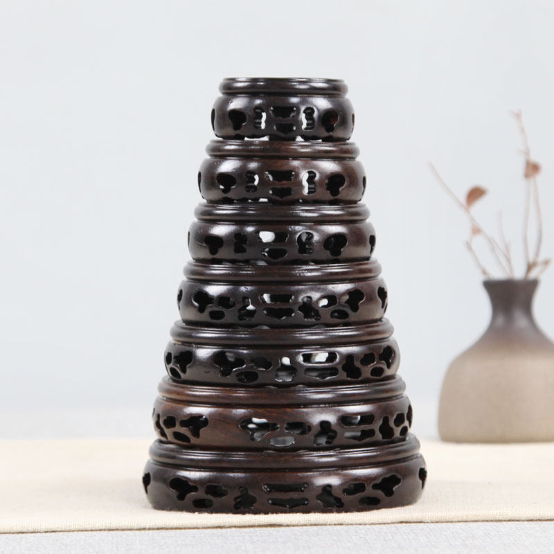 Ebony whole wood base teapot vase flower pot Buddha statue odd stone base solid wood crafts decoration teapot base