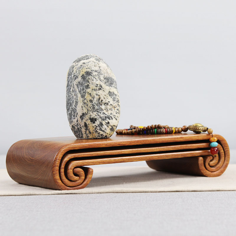 Red Wood Handicraft Pendulum Base Solid Wood Flowers Pear Wood Book Roll A Few Rectangular Base Flower Pots Chishi Base Wood