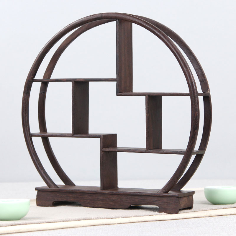 Solid wood tea cup shelf Set of tea set Purple Sand Teapot Small Bou Shelf Chinese Pendulum wood Wooden Sculpture show Chicken Wings Wooded-Taobao