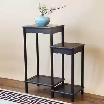 Mahogany flower frame solid wood Chinese indoor living room floor gold Ge flower stand household wooden bonsai frame flower pot shelf