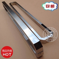 Glass door handle Stainless steel framed door sub-black single and double curved square tube handle KTV door handle 304