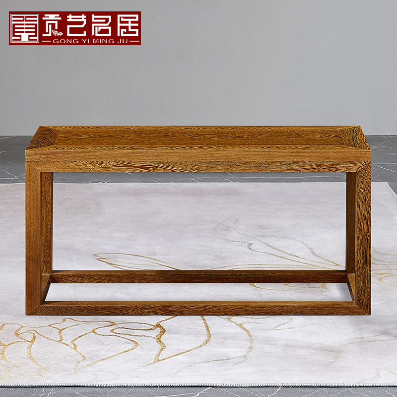 Mahogany furniture full wenge bench solid wood long bench new Chinese bench dining table stool short stool change shoe stool