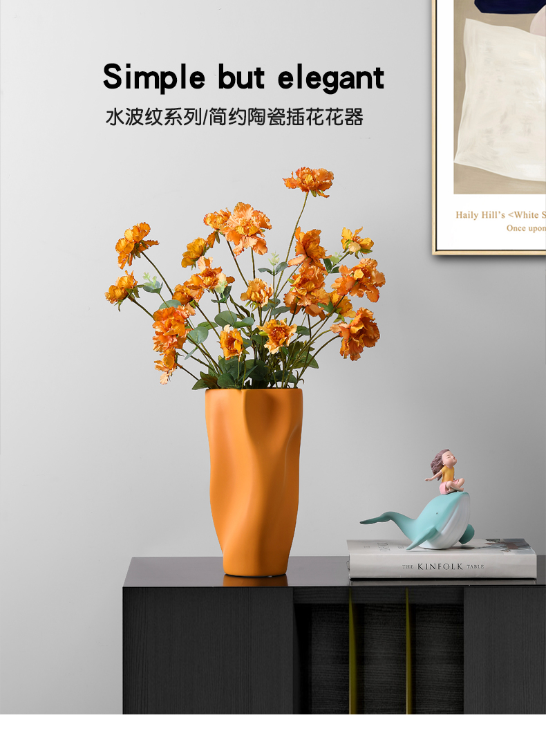 Modern Nordic creative ceramic vase furnishing articles contracted sitting room flower arranging aqua dried flower table for household decoration