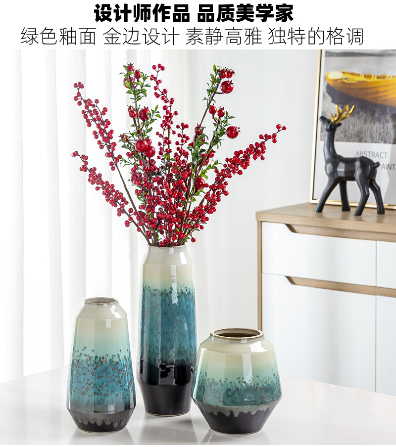 New Chinese style ceramic vase furnishing articles of modern creative TV ark, zen retro dried flowers flower arrangement sitting room adornment ornament