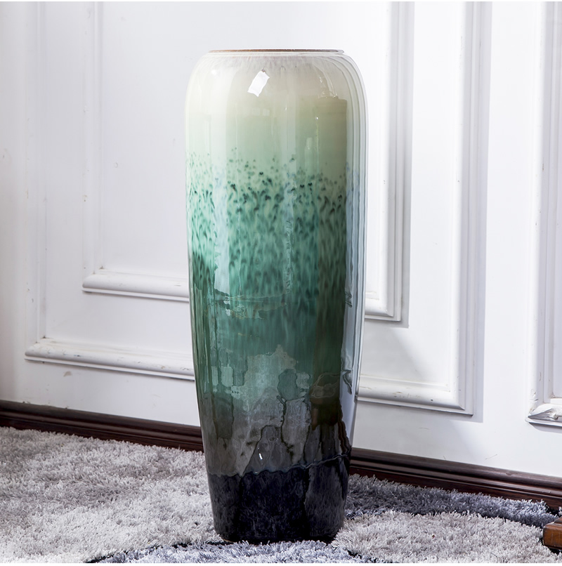 Jingdezhen big vase dried flowers flower arrangement sitting room decorate floor furnishing articles European - style originality large hydroponic flower decoration