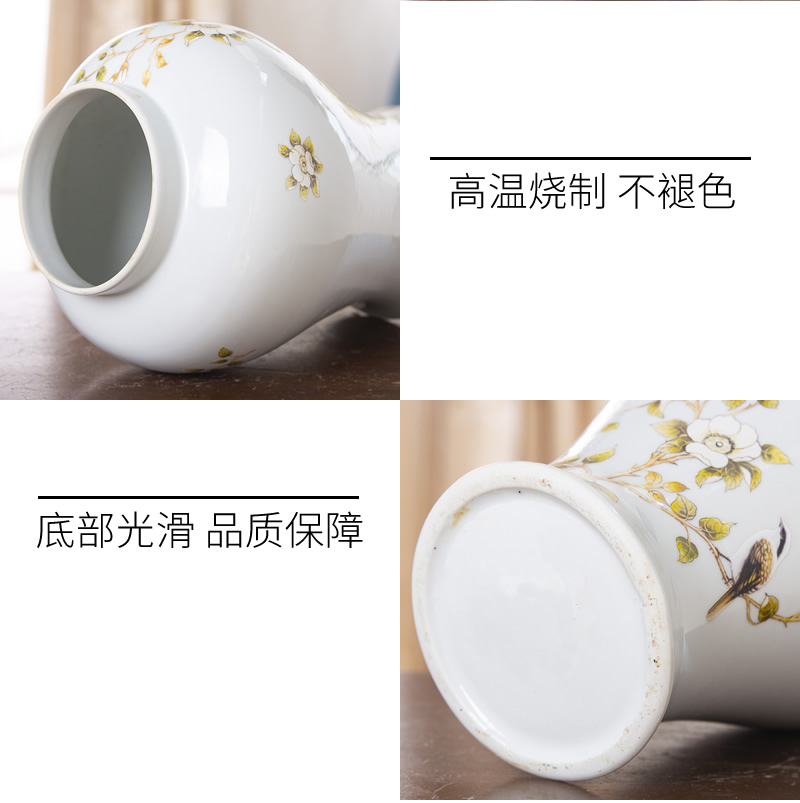 Jingdezhen ceramic general white pot vase furnishing articles large Chinese style living room dry flower flower arranging rich ancient frame ornaments