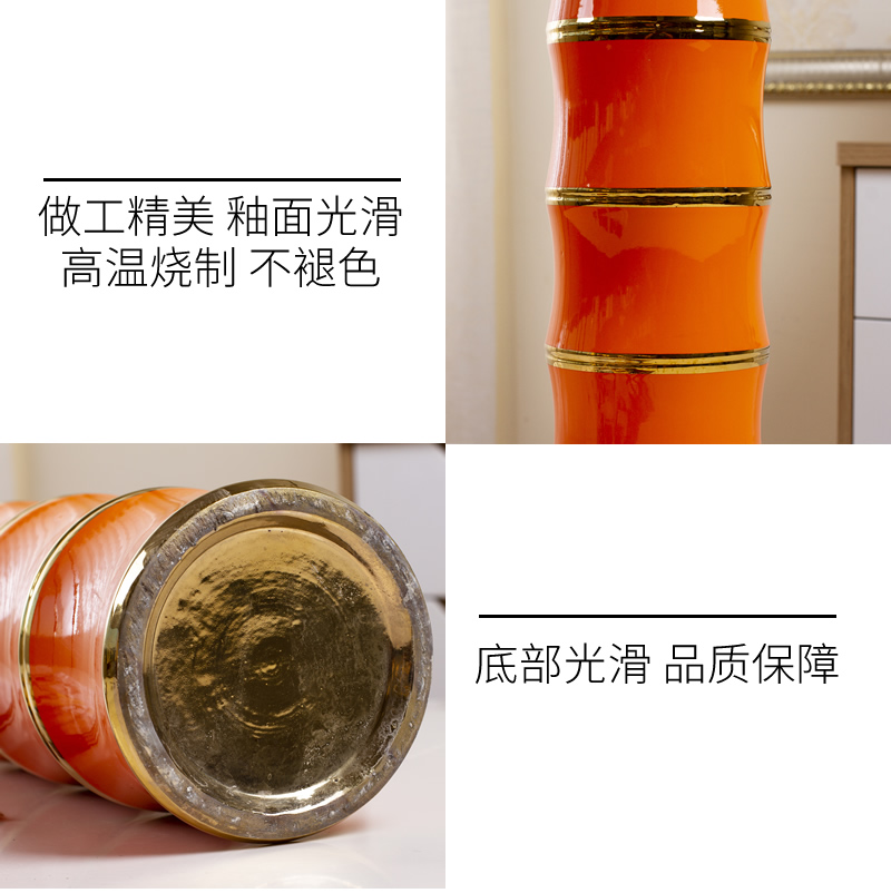 Jingdezhen ceramic vase furnishing articles Nordic guest lucky bamboo dried flowers flower arrangement home household soft outfit decoration decoration