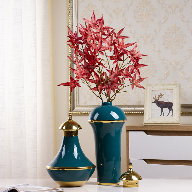 European American ceramic vases, dried flowers, flower arrangement table place to live in the sitting room porch simulation flower decoration accessories