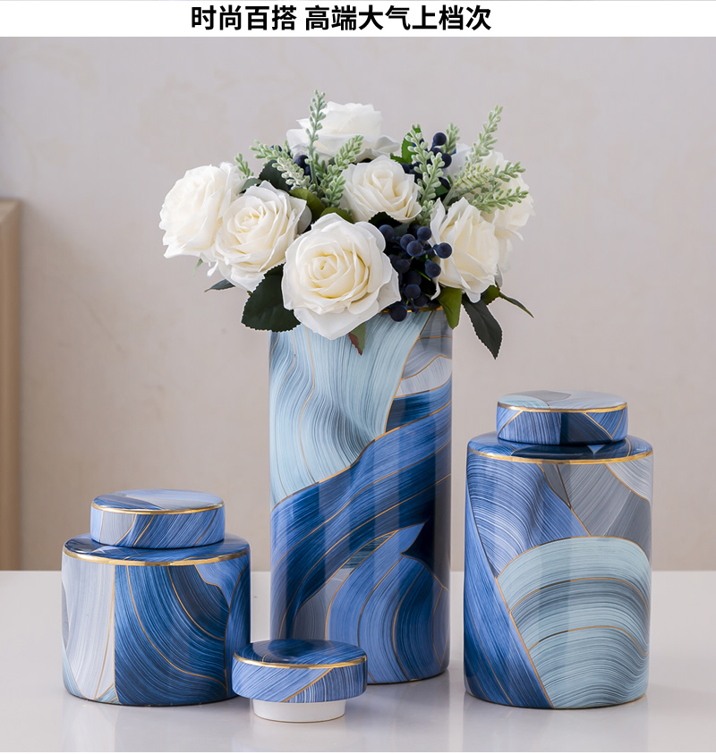 I and contracted ceramic vase light key-2 luxury furnishing articles dried flowers flower arrangement sitting room decoration ideas the abstract household table decoration