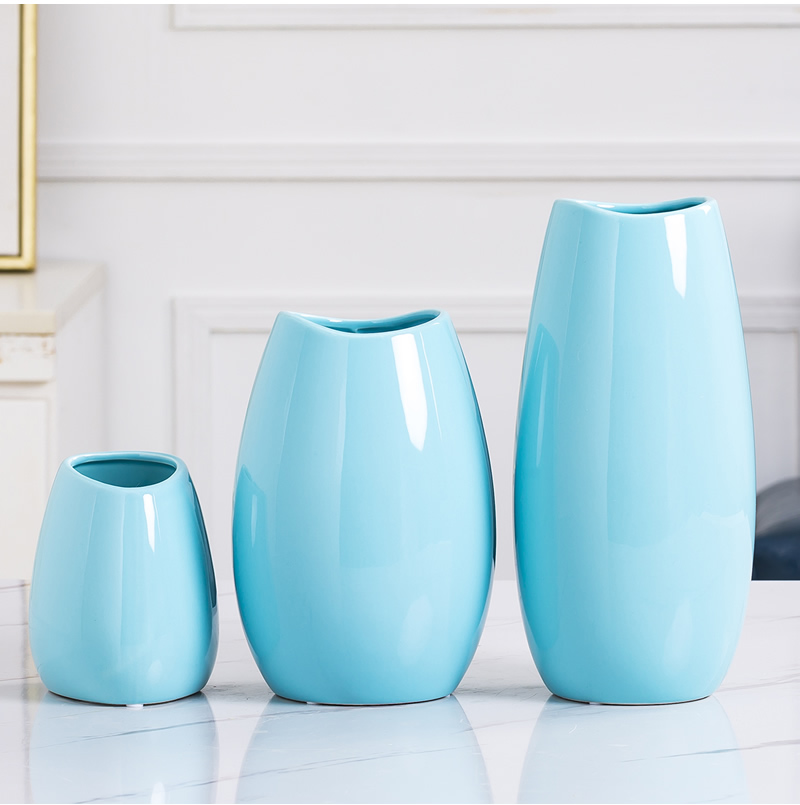 Ceramic vase furnishing articles the Nordic idea contracted sitting room blue modern table dry flower decoration flower arranging water raise flowers