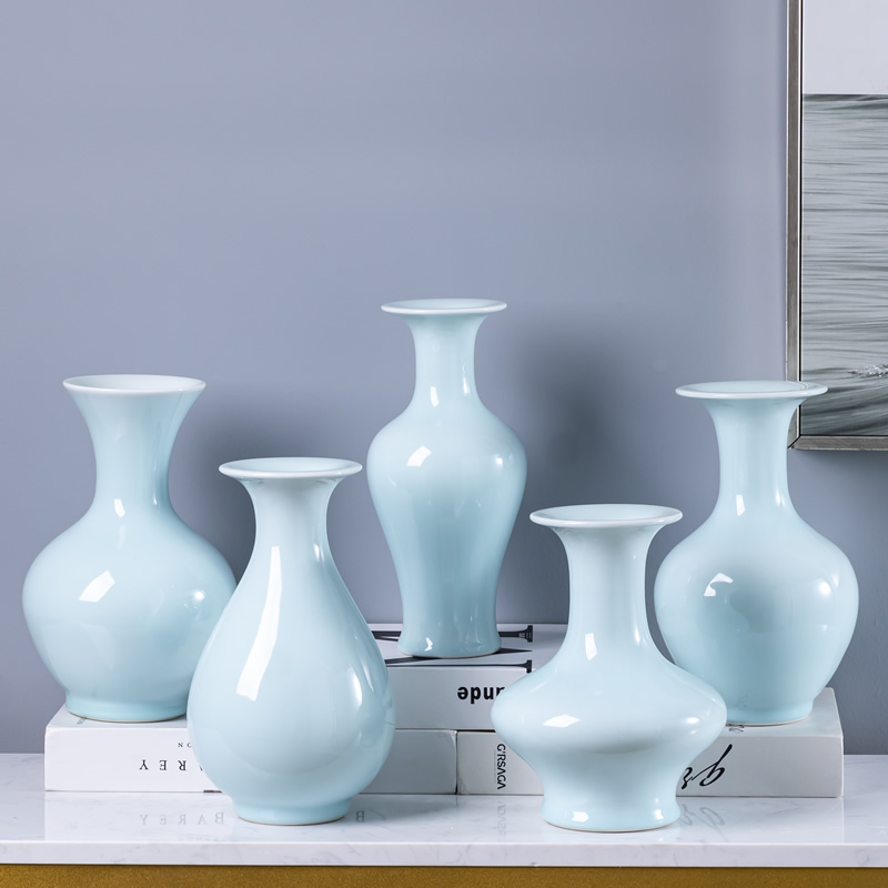 Jingdezhen ceramic floret bottle furnishing articles archaize sitting room of the new Chinese style flower arranging dried flower green porcelain decorative furnishing articles floral outraged
